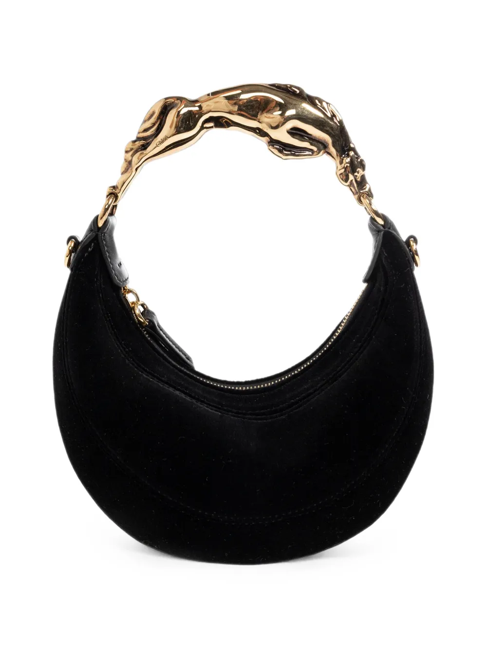 Chloé Kleine Horse fluwelen shopper Zwart