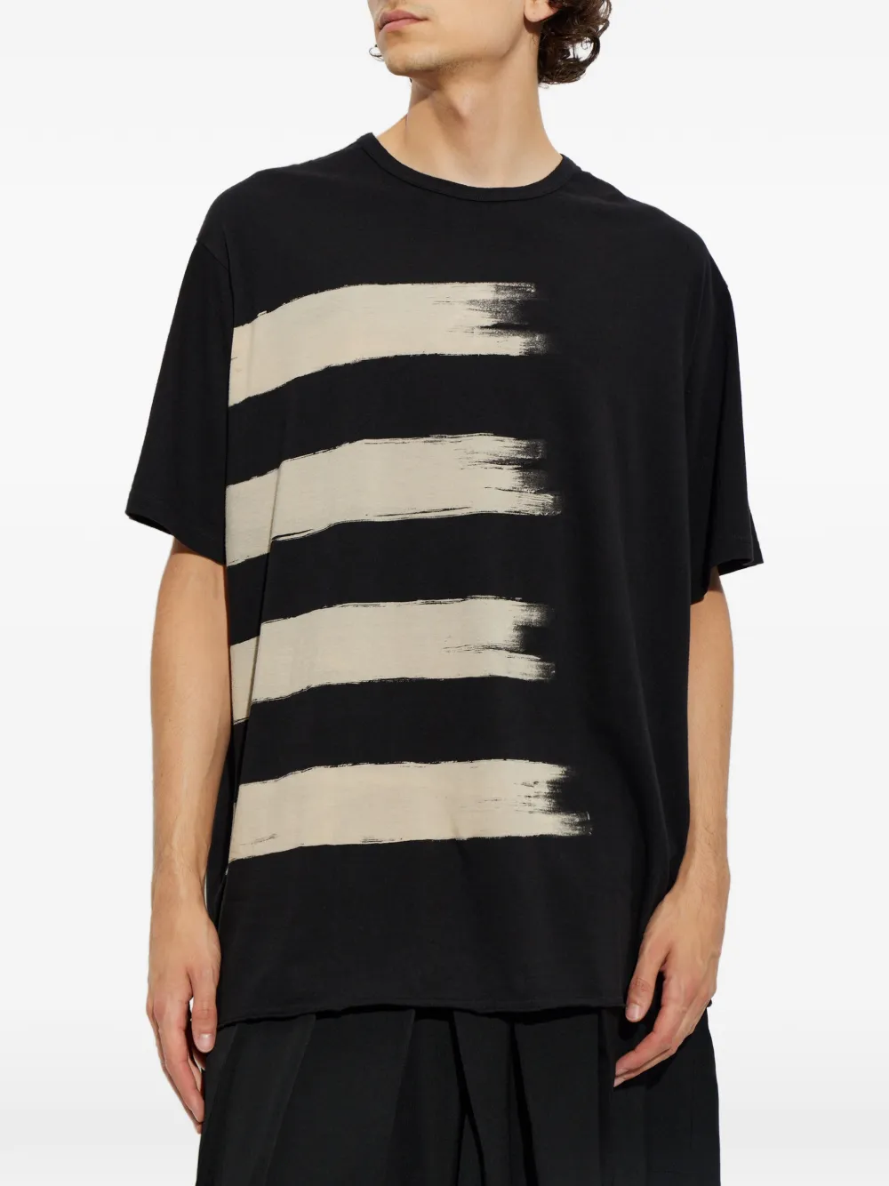 Yohji Yamamoto T-shirt met print Zwart