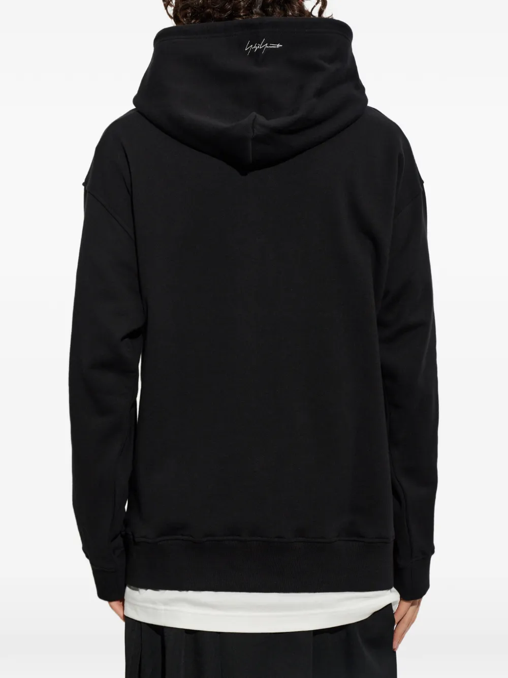 Yohji Yamamoto Hoodie met geborduurd logo Zwart