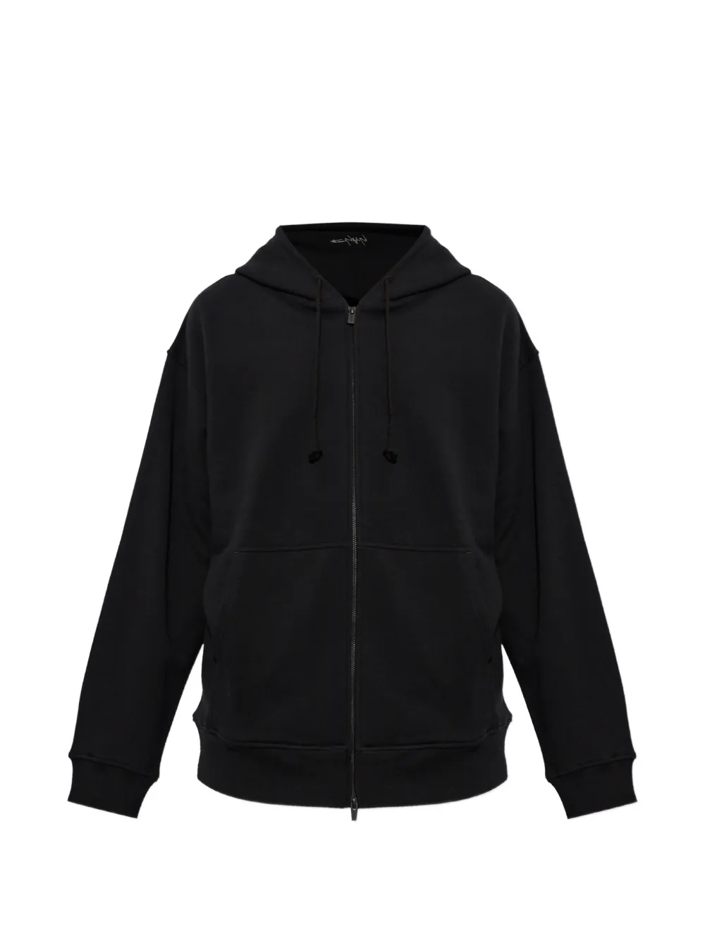 Yohji Yamamoto logo-embroidered zip-up hoodie - Nero