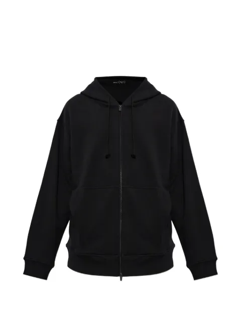 Yohji Yamamoto hættetrøje med broderet logo og lynlås