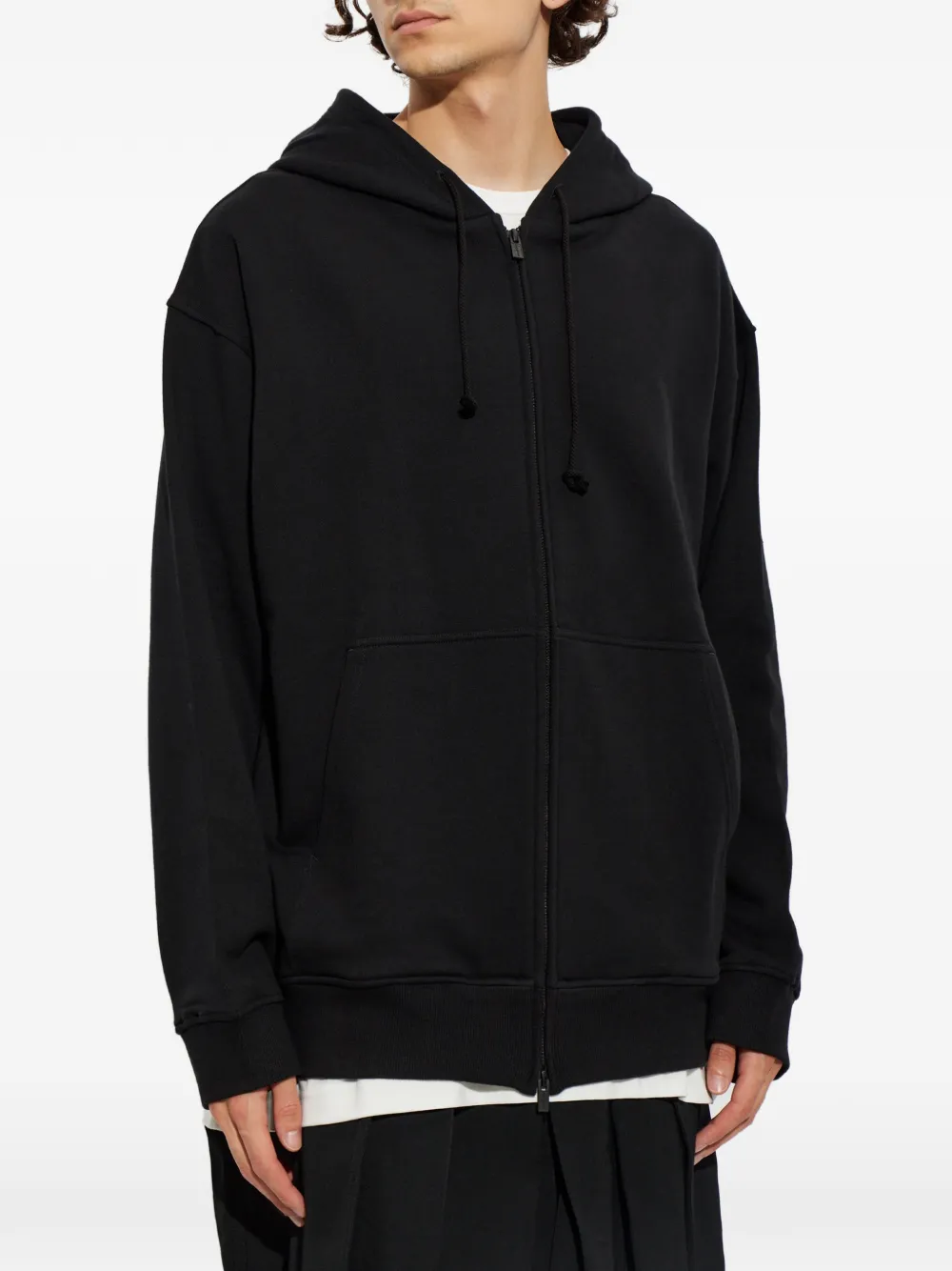 Yohji Yamamoto Hoodie met geborduurd logo Zwart