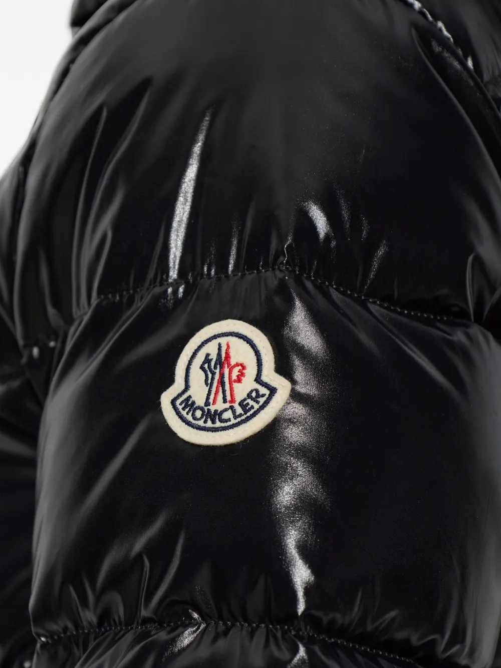 Moncler Gewatteerde jas met capuchon Zwart