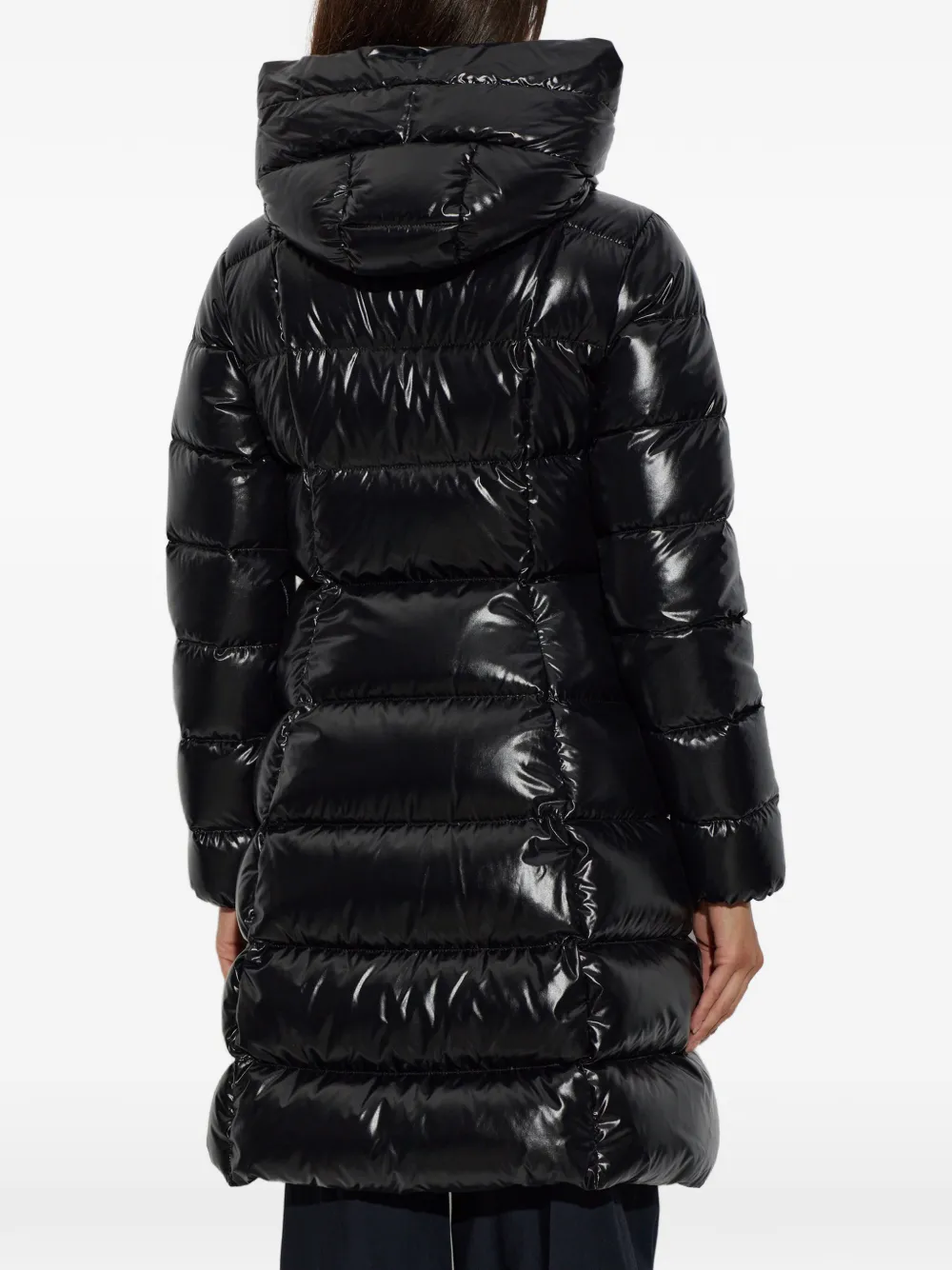 Moncler フーデッド キルティングコート | ブラック | FARFETCH JP