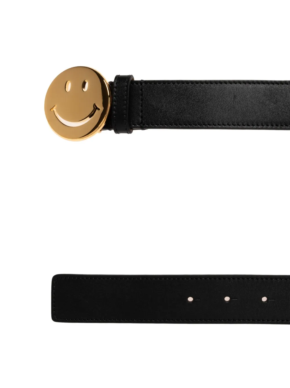 Moschino x Smiley leren riem Zwart