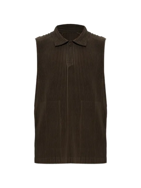 Homme Plissé Issey Miyake sleeveless pleated polo shirt