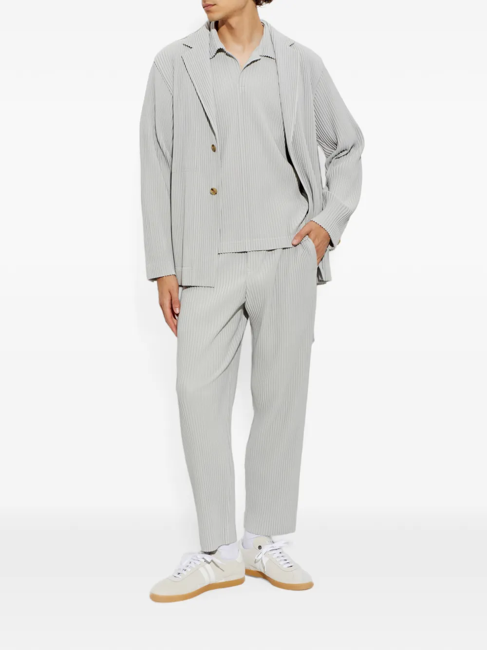 Homme Plissé Issey Miyake Geplooid poloshirt Grijs