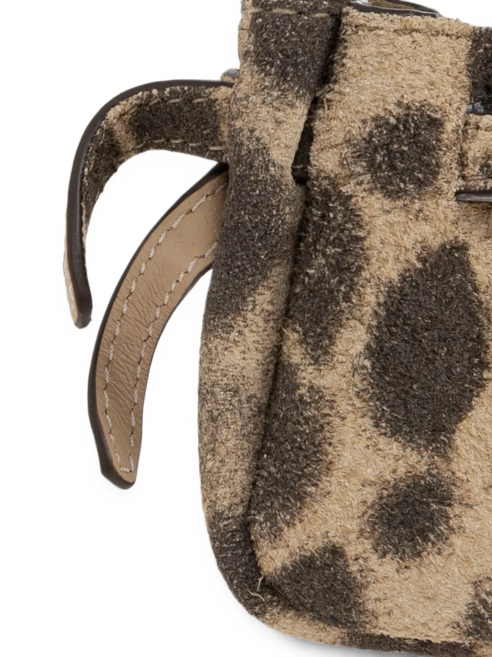 Tory Burch Romy sleutelhanger met dierenprint Beige