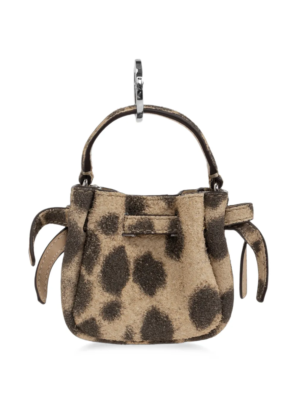 Tory Burch Romy sleutelhanger met dierenprint Beige