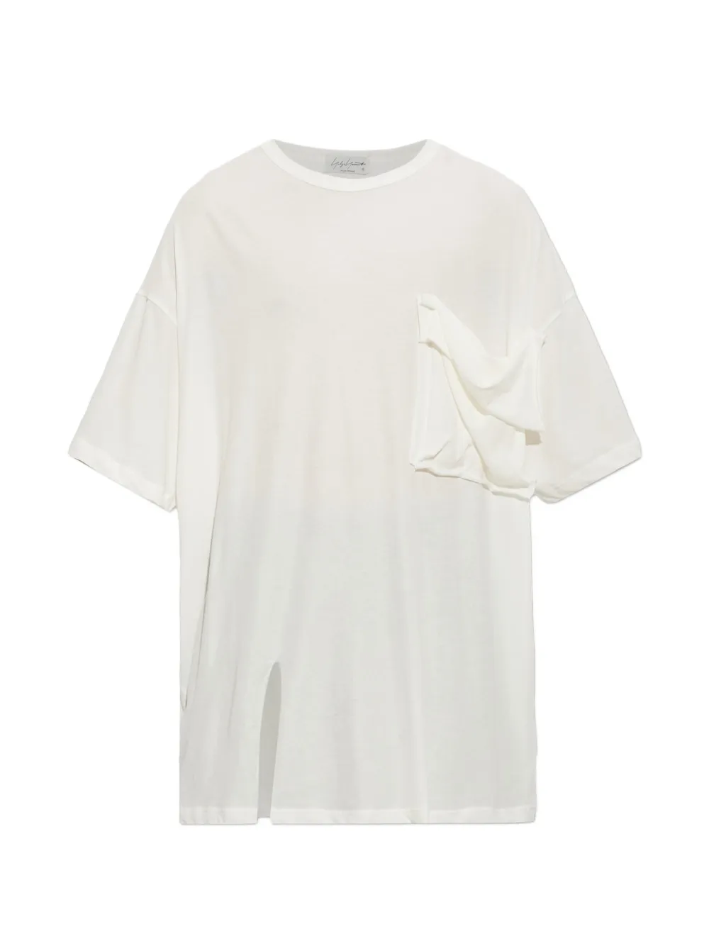 Yohji Yamamoto patch-pocket side-slit T-shirt - Weiß