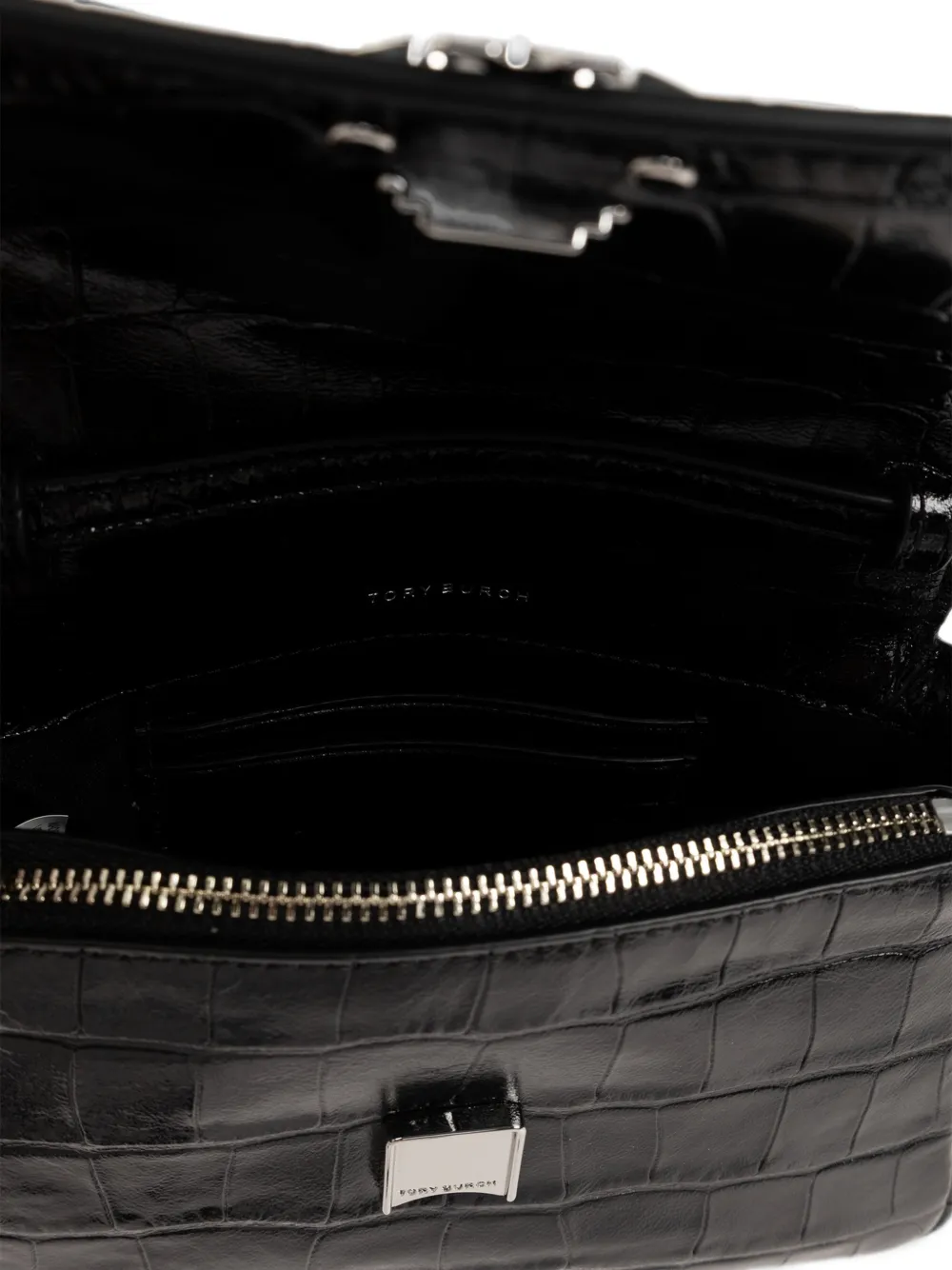 Tory Burch Charlie shopper met krokodillen-reliëf Zwart