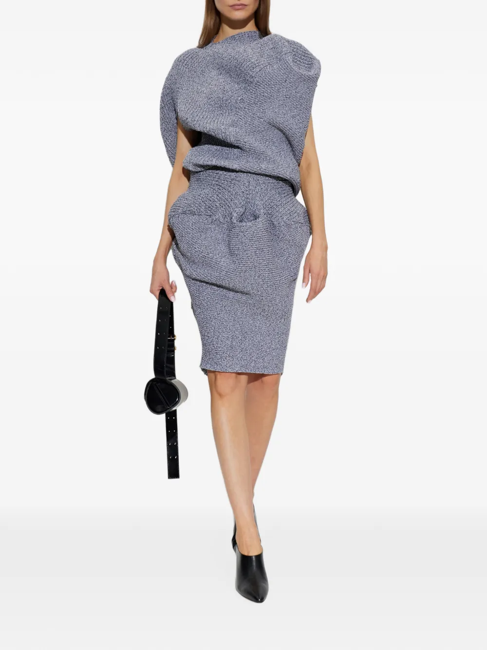 Issey Miyake Found Stone midi-rok met zak Grijs