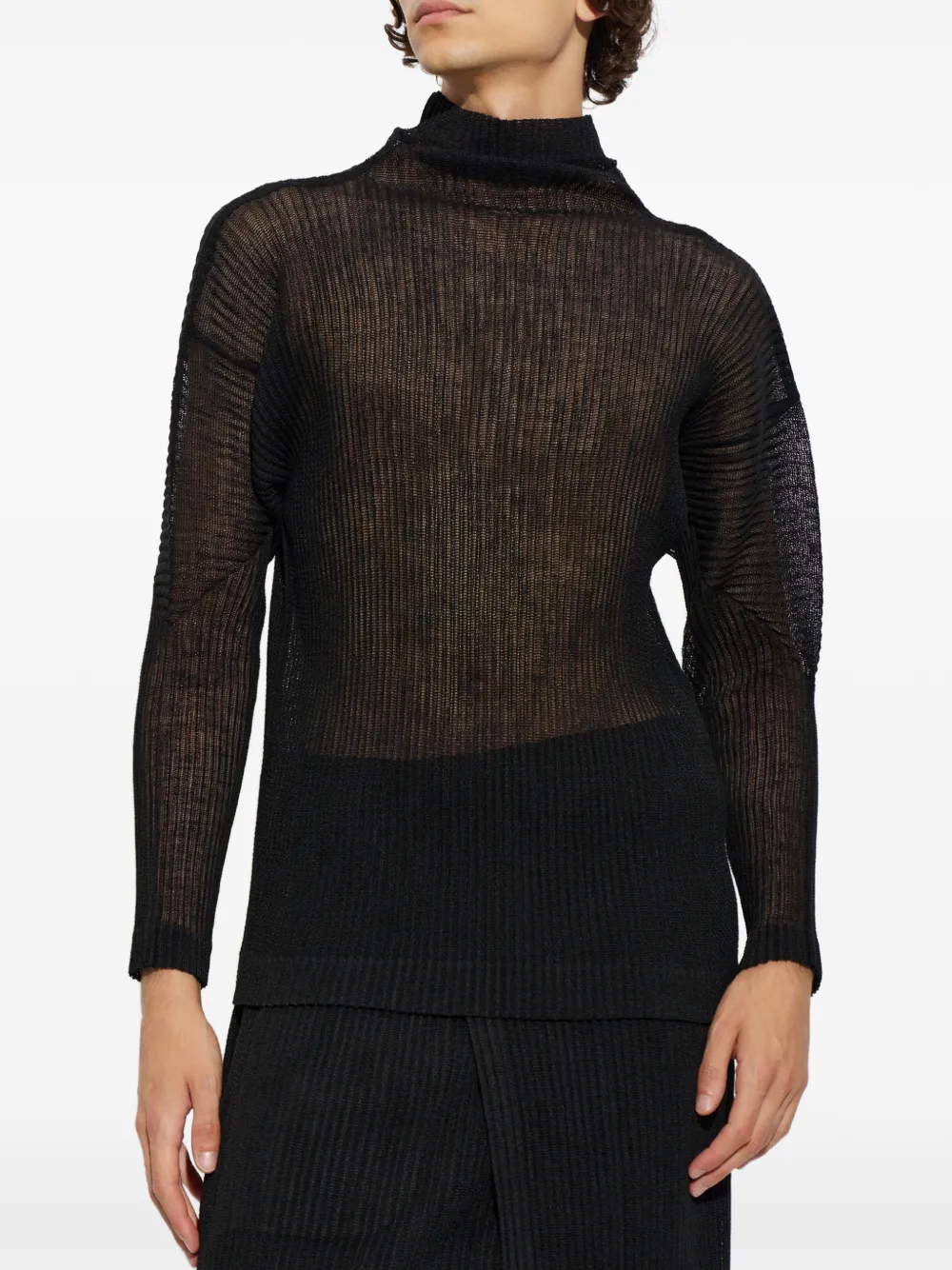 Homme Plissé Issey Miyake Coltrui met plooien Zwart