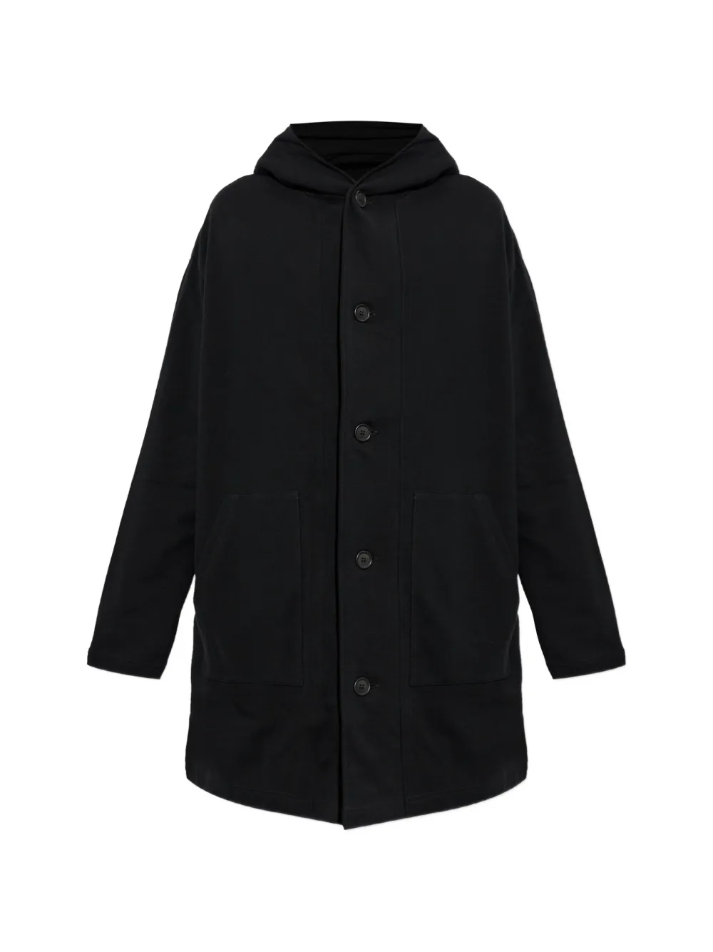 Yohji Yamamoto button-up hooded cardigan - Nero