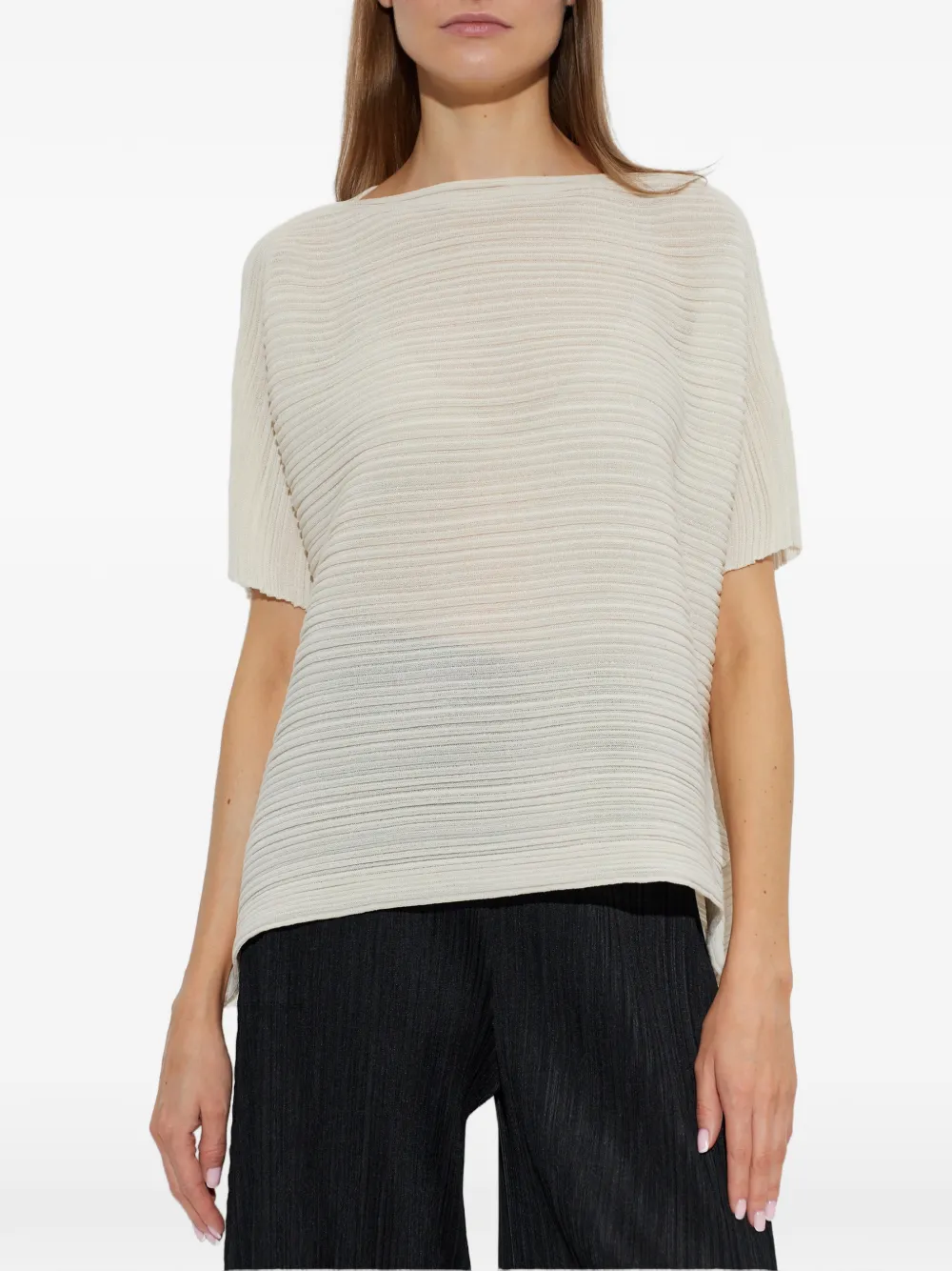 Pleats Please Issey Miyake Plissierte Bluse - Nude