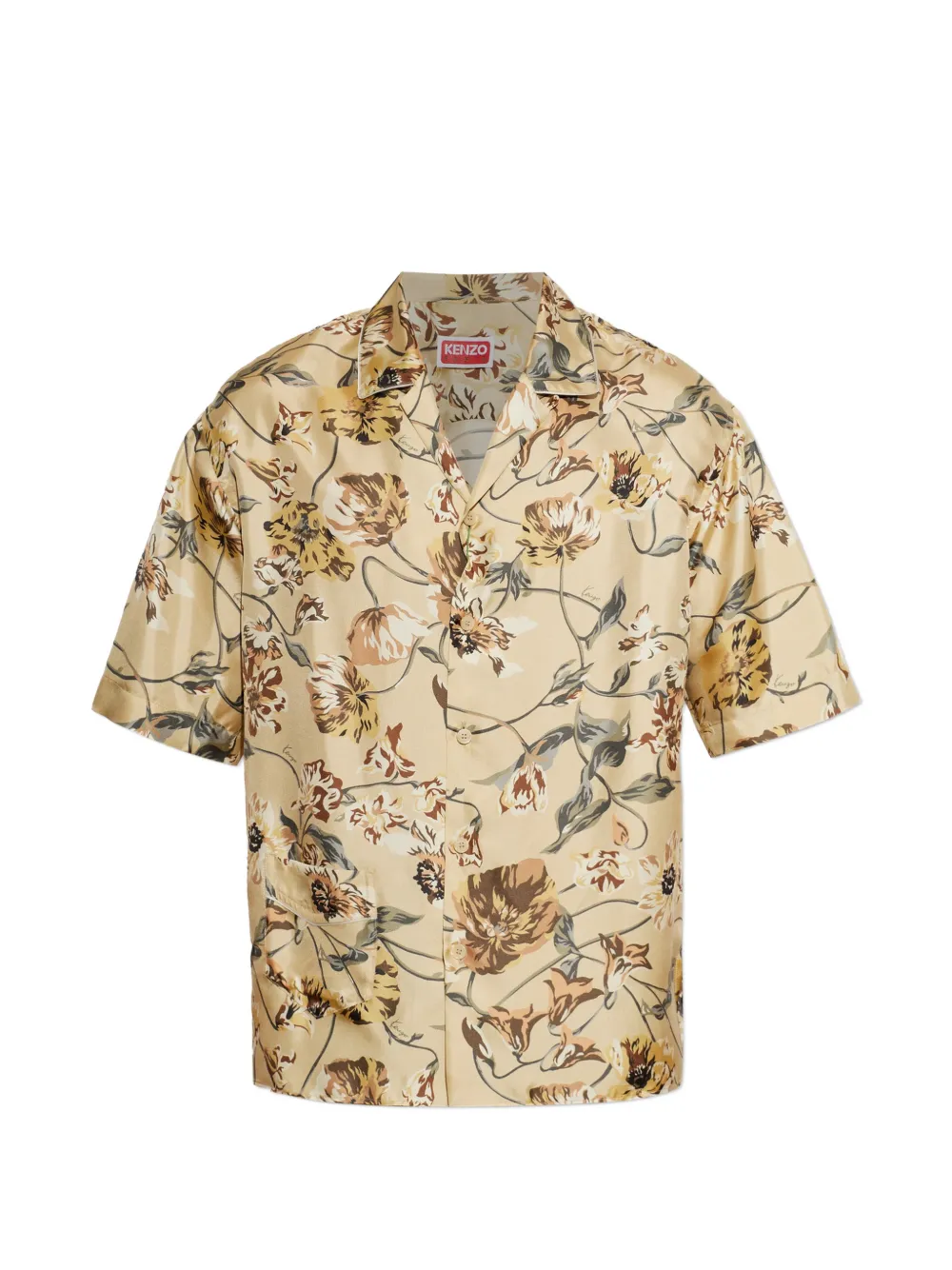 Kenzo floral-print silk shirt - Nude