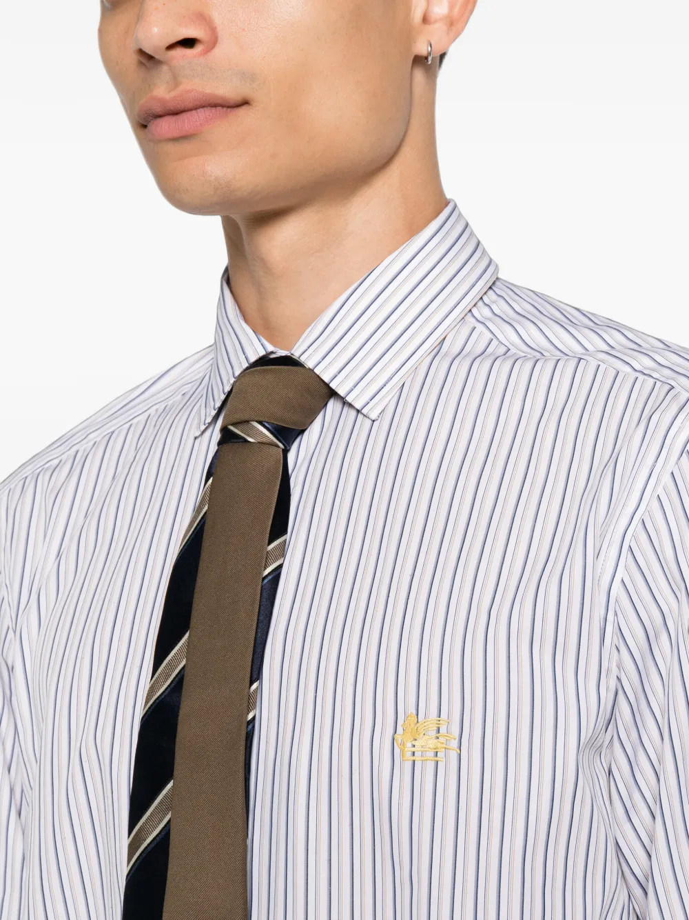 ETRO Overhemd met geborduurd logo Wit