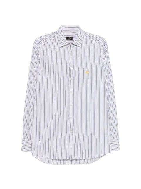 ETRO striped embroidered-logo shirt