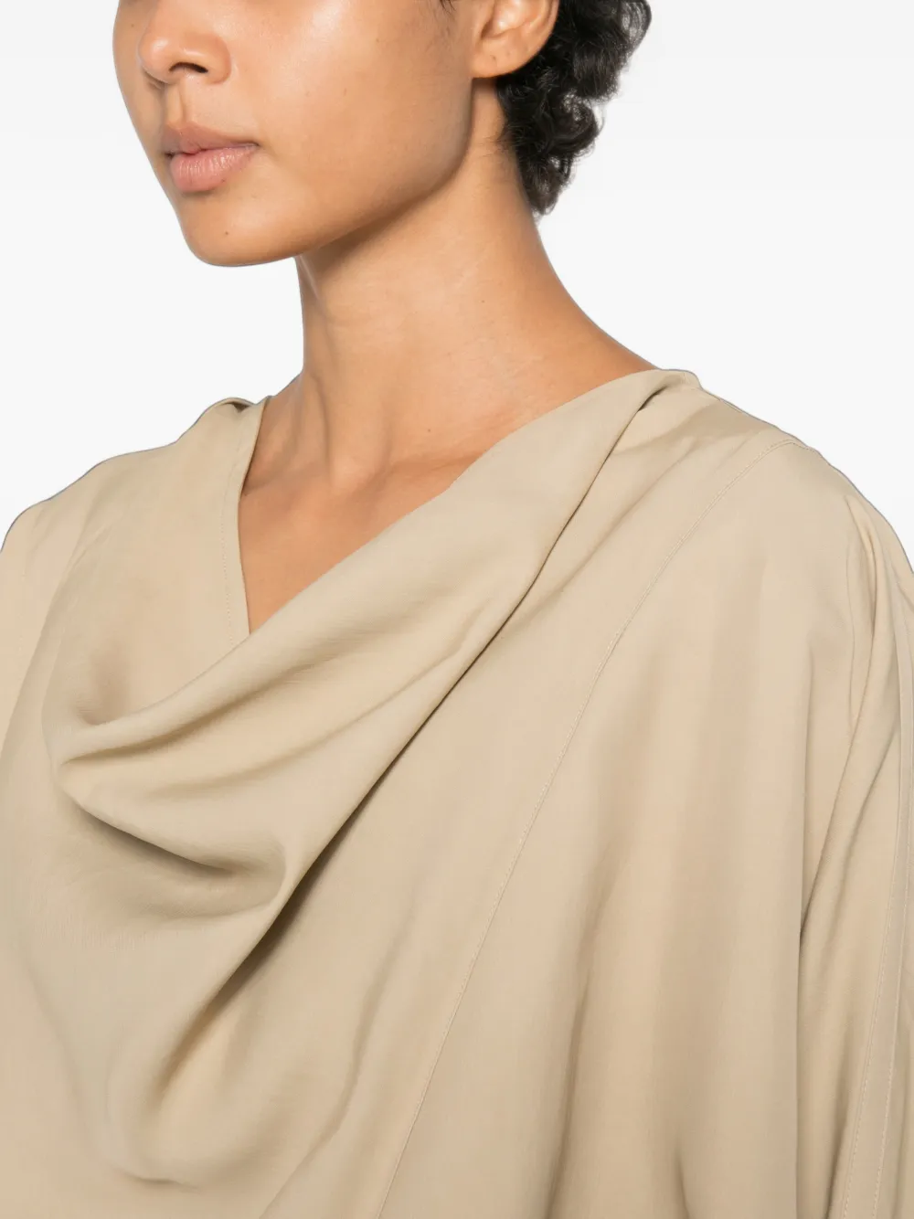 Co Draped Long-sleeve Top in Neutrals, view 5