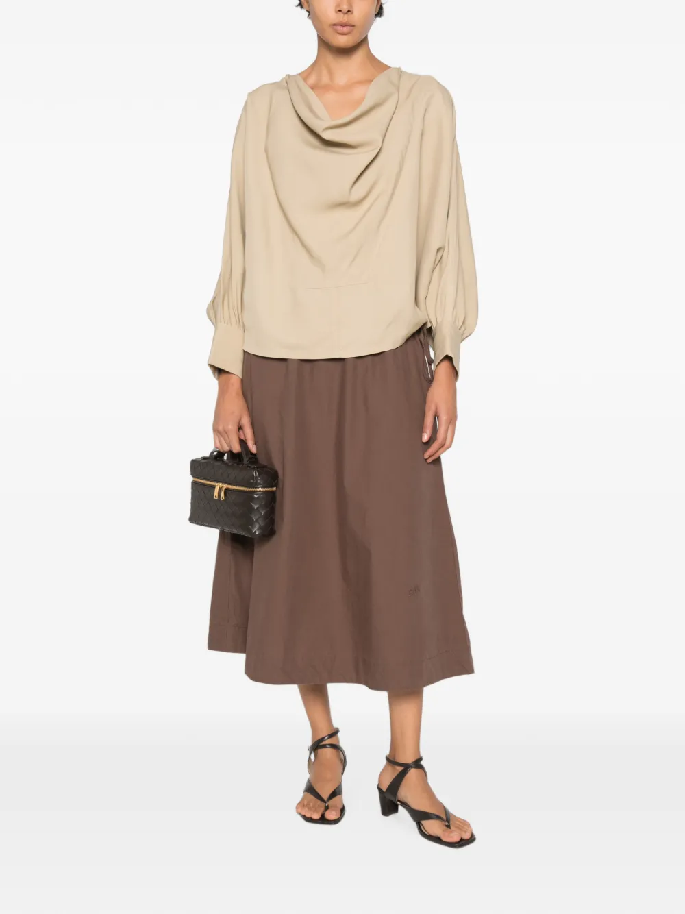 Co Draped Long-sleeve Top in Neutrals, view 2