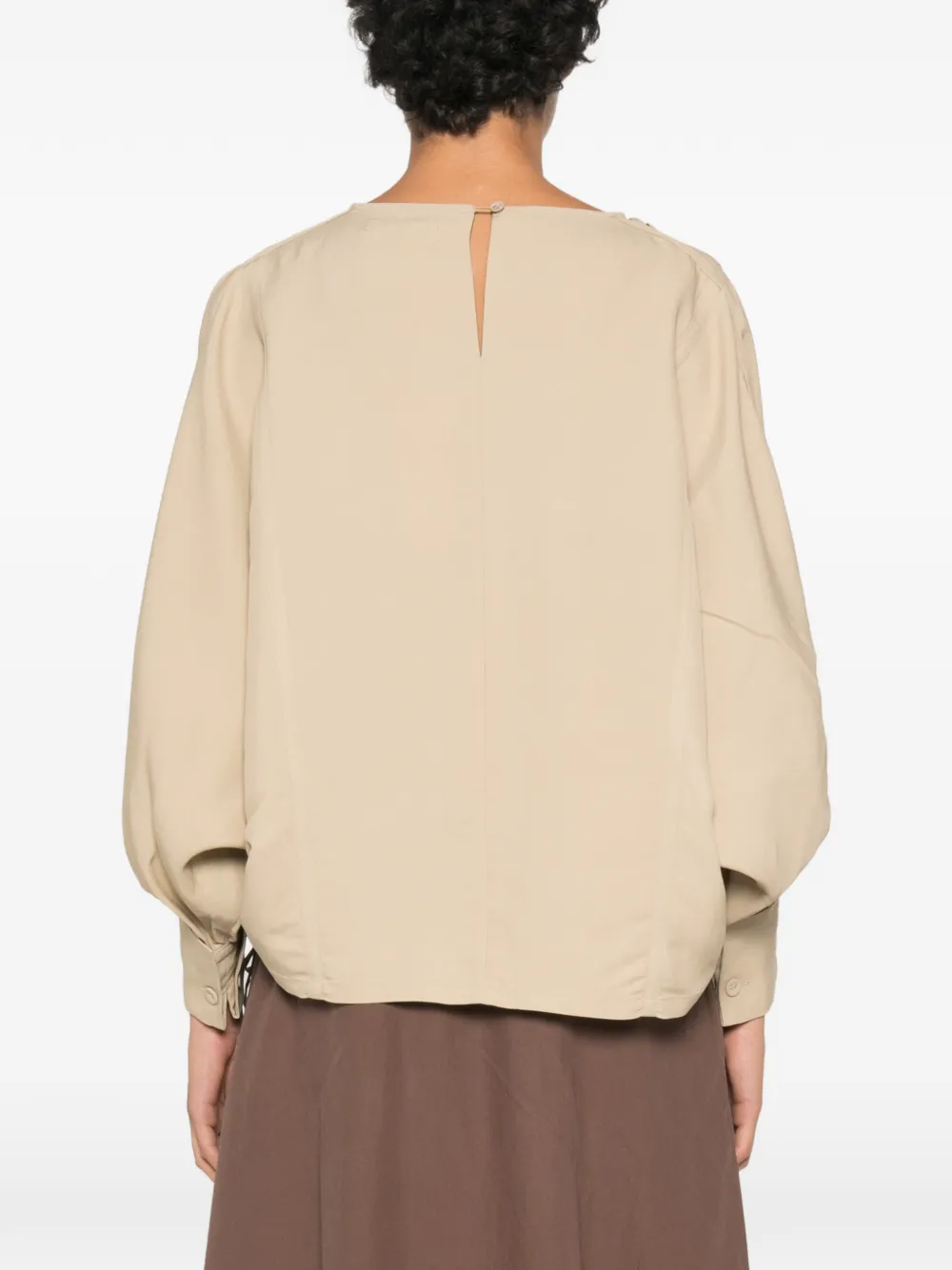Co Draped Long-sleeve Top in Neutrals, view 4