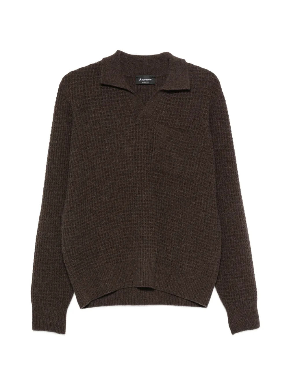 AROVESCIO waffle-knit chest-pocket sweater