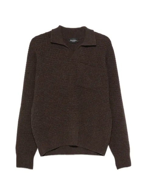 AROVESCIO waffle-knit chest-pocket sweater