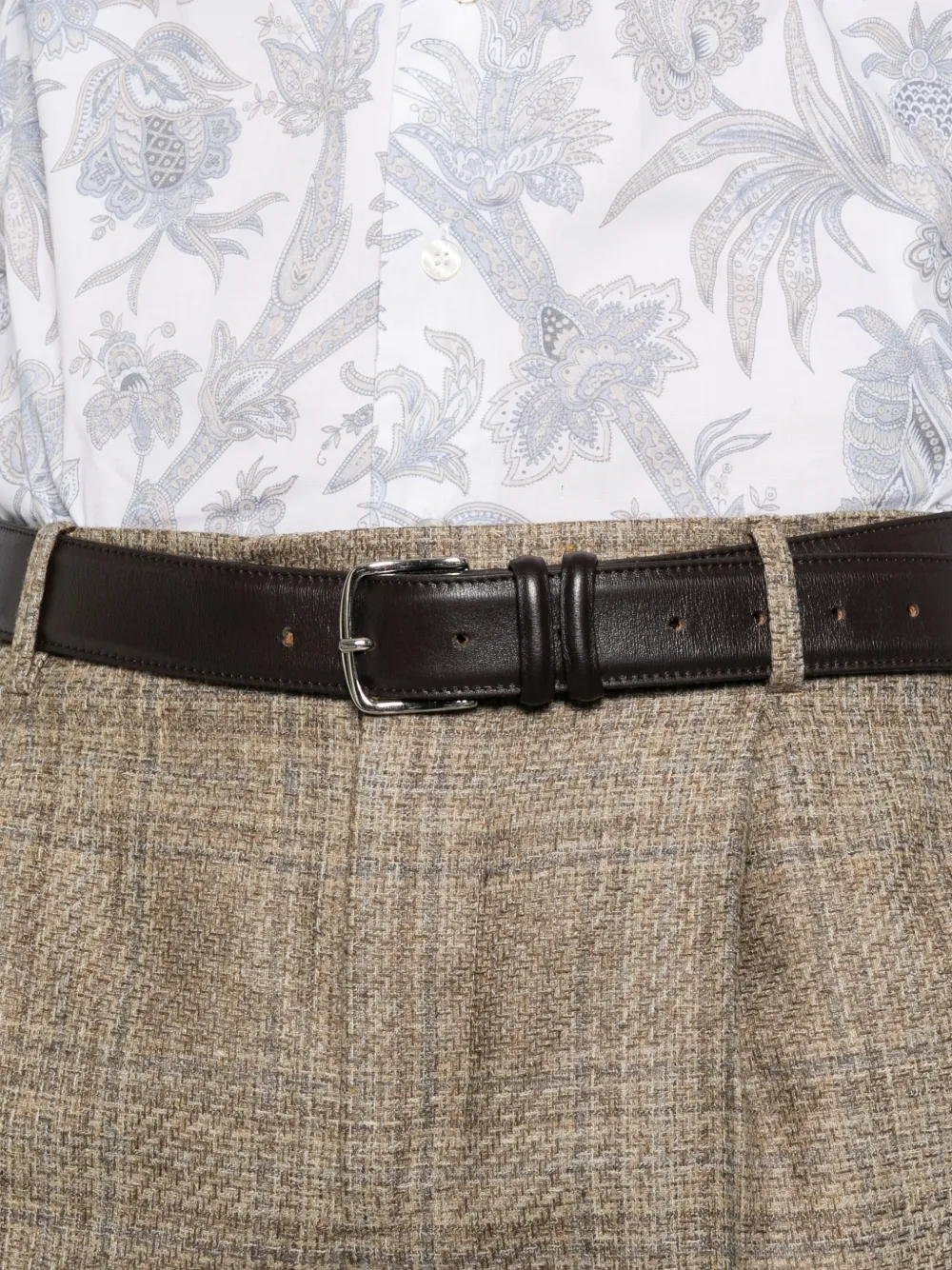 ETRO Geruite plooibroek Bruin