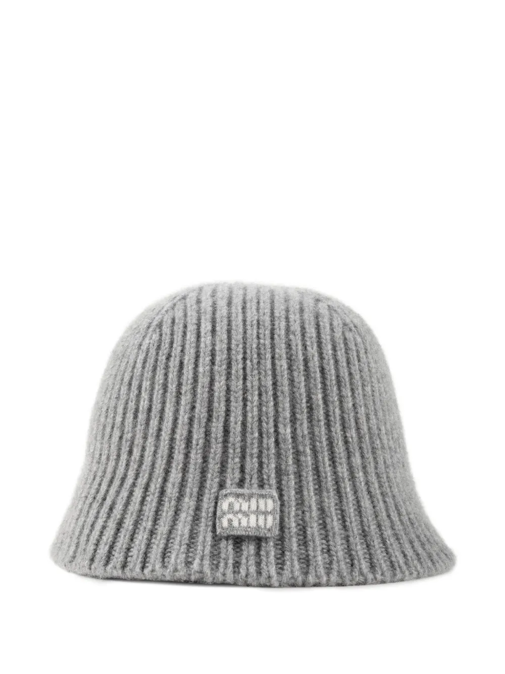Miu Miu logo-patch beanie hat