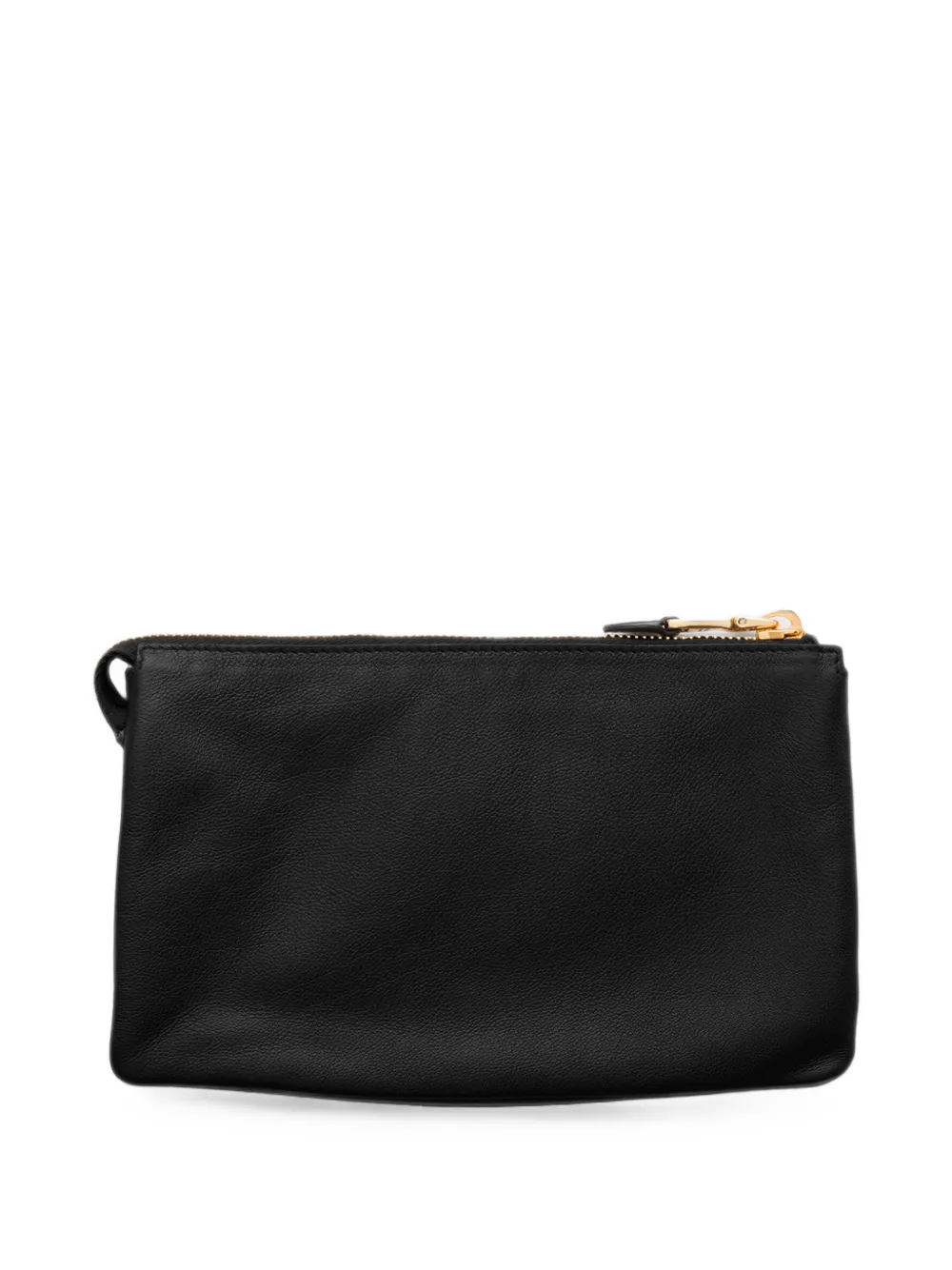 Prada Leren buidel met rits Zwart