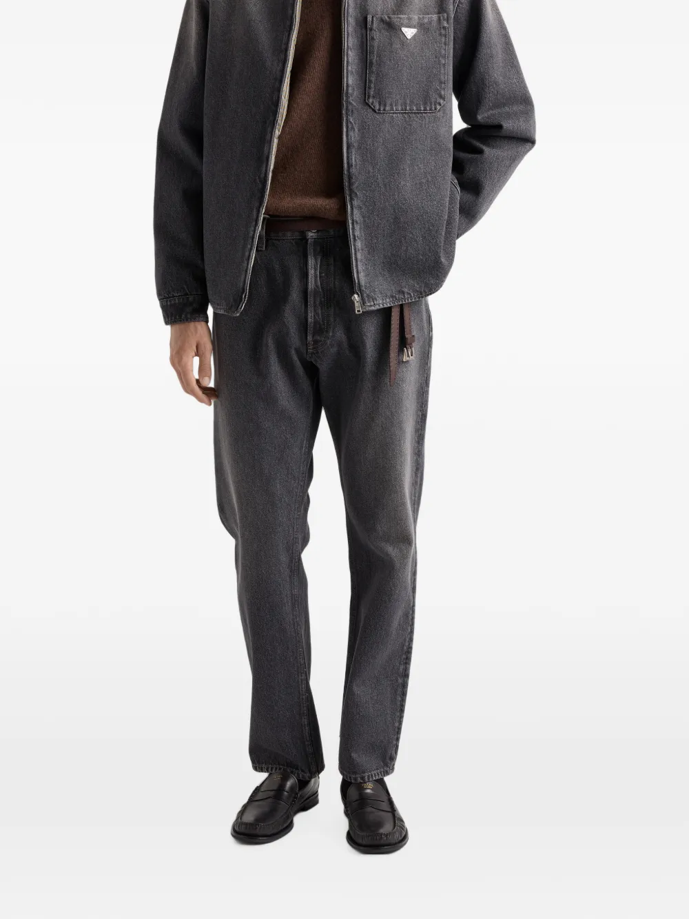 Prada Denim jeans met gedragen look Grijs