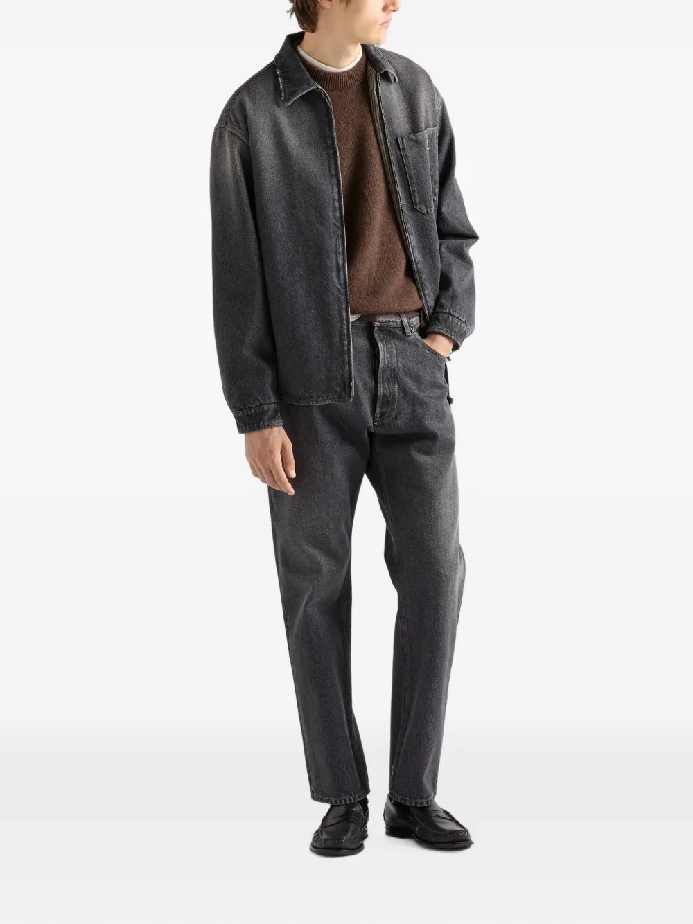 Prada Denim jeans met gedragen look Grijs
