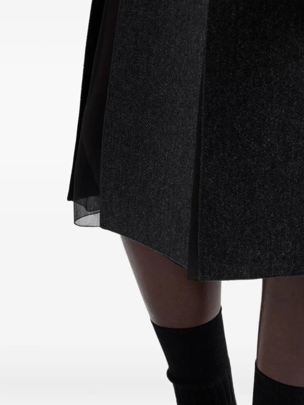 Prada Wollen midi-rok Grijs