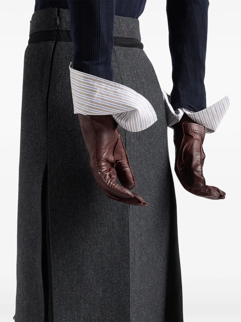 Prada Wollen midi-rok Grijs