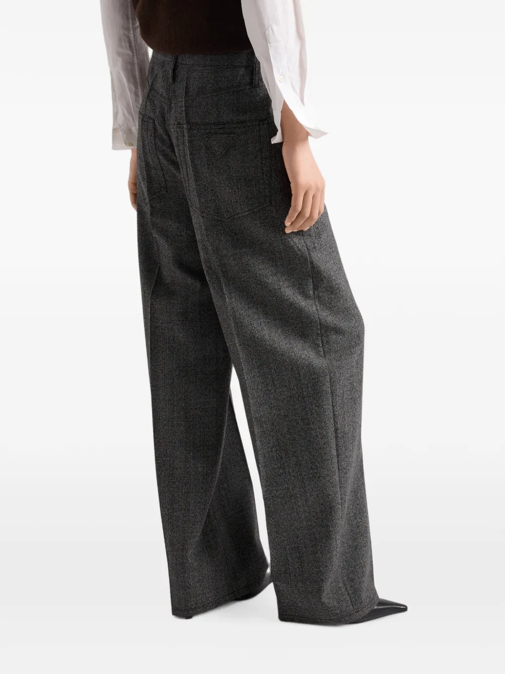Prada Mouliné wollen broek Grijs