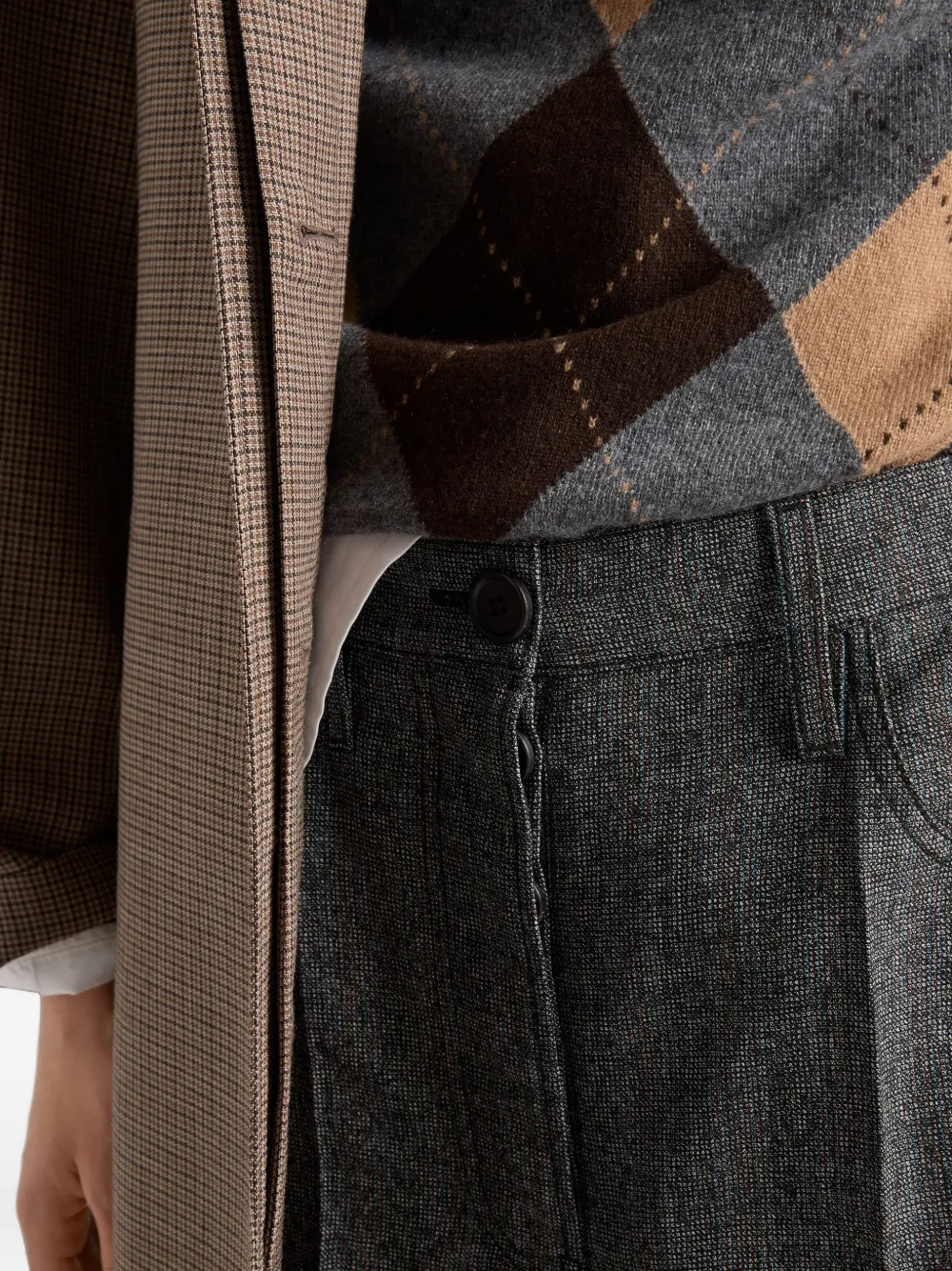 Prada Mouliné wollen broek Grijs