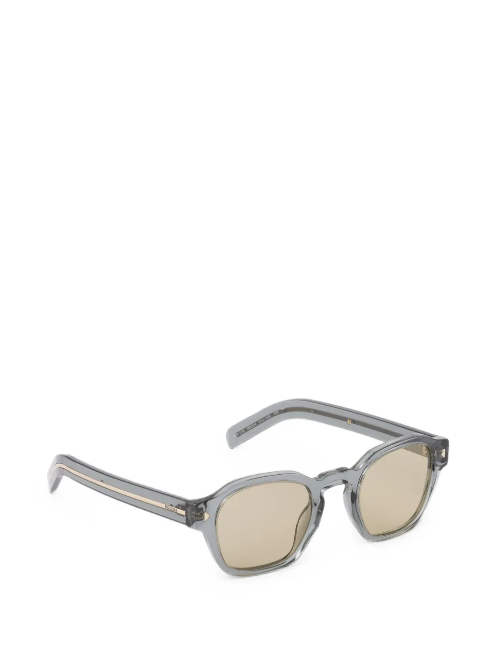 Prada Eyewear Zonnebril met het iconische metalen plakkaat Grijs