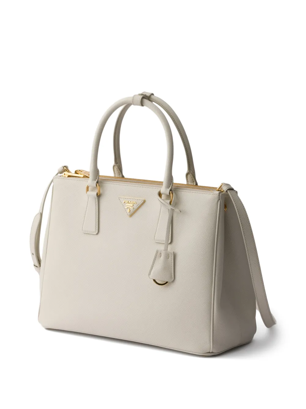 Prada Grote Galleria tas van saffiano leer Wit