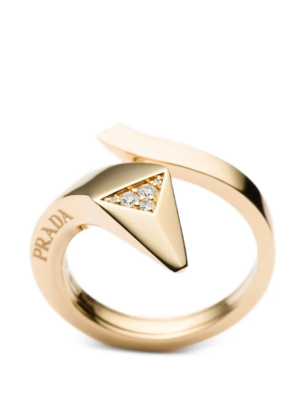 Prada Eternal Gold diamonds snake mini ring - Oro