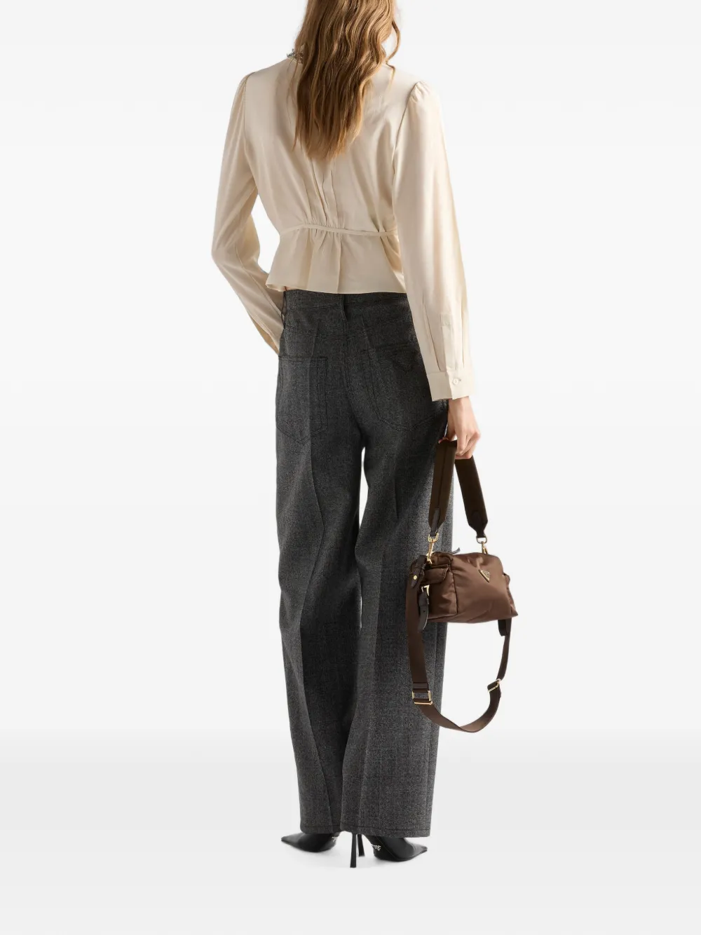 Prada Zijden blouse Beige