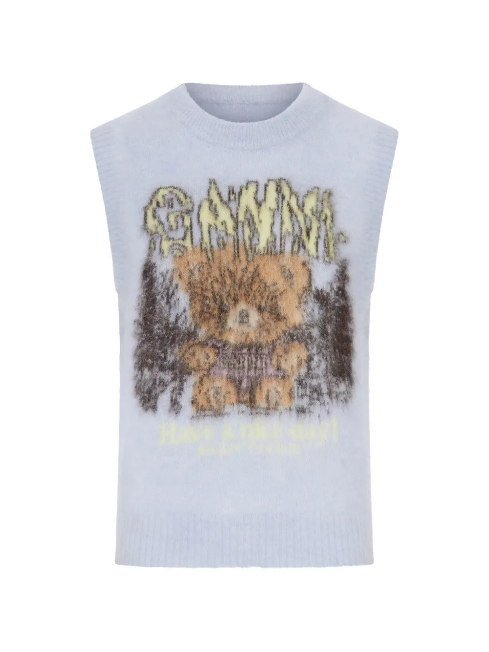 GANNI graphic-print vest - Blu