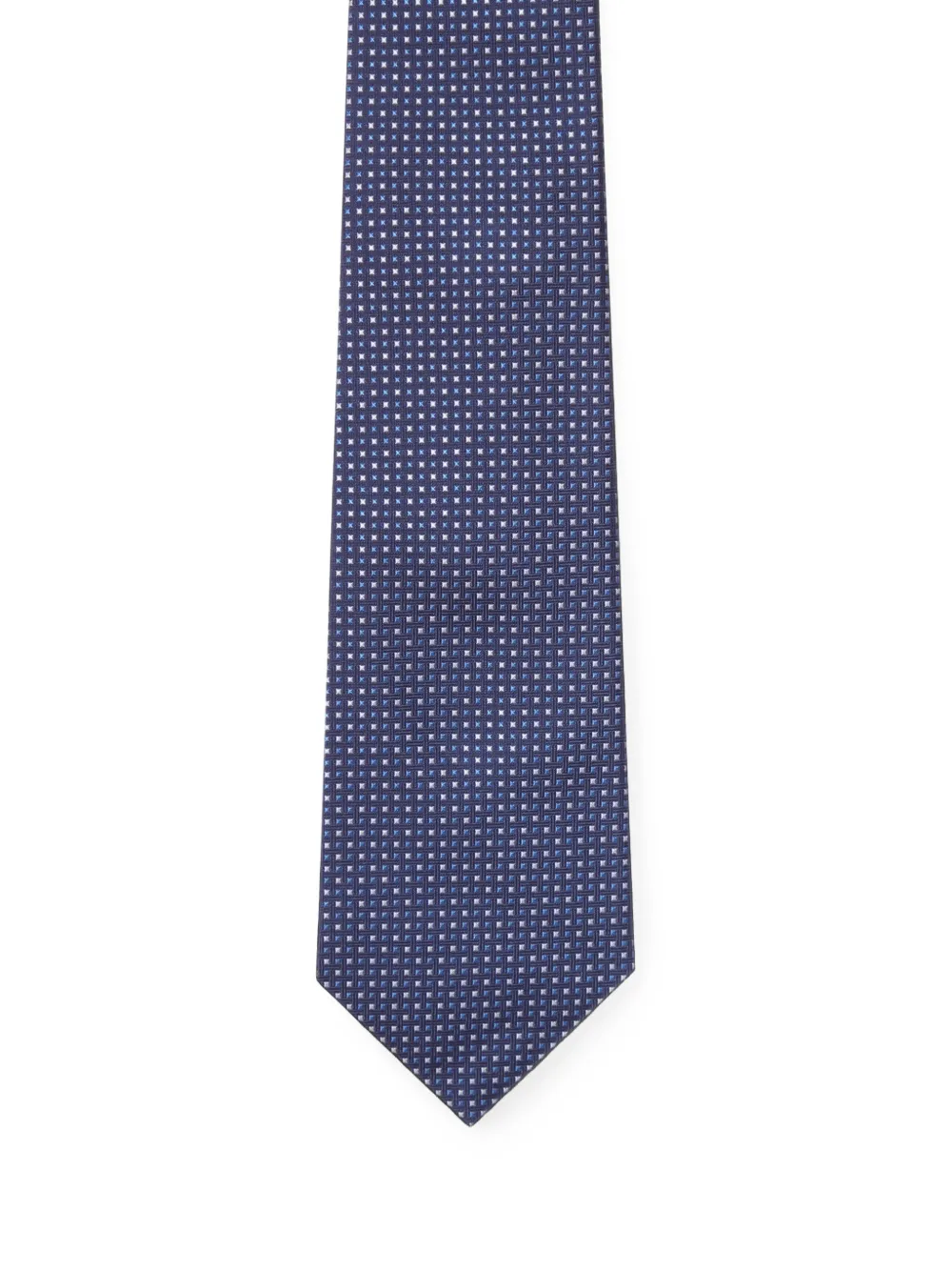 Kiton Zijden stropdas met geometrisch patroon Blauw