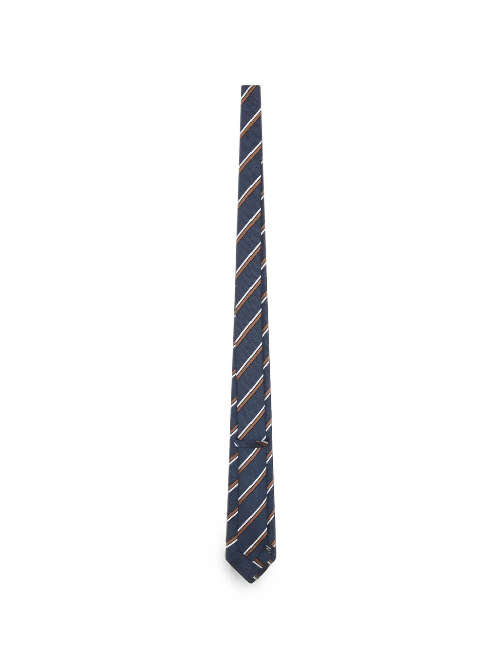 Kiton Gestreepte zijden stropdas Blauw