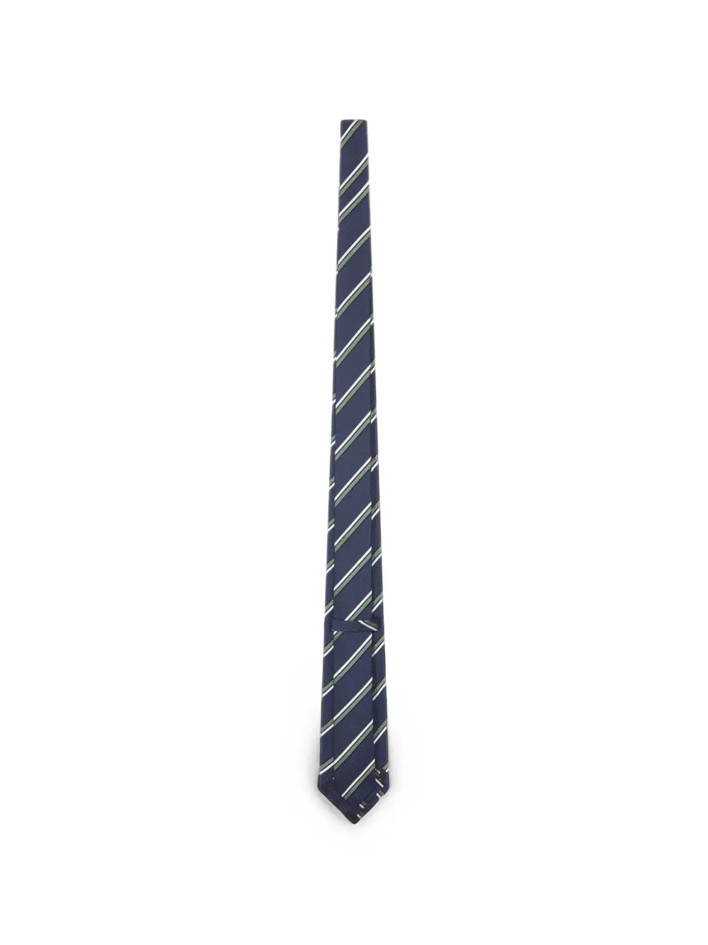 Kiton Gestreepte zijden stropdas Blauw