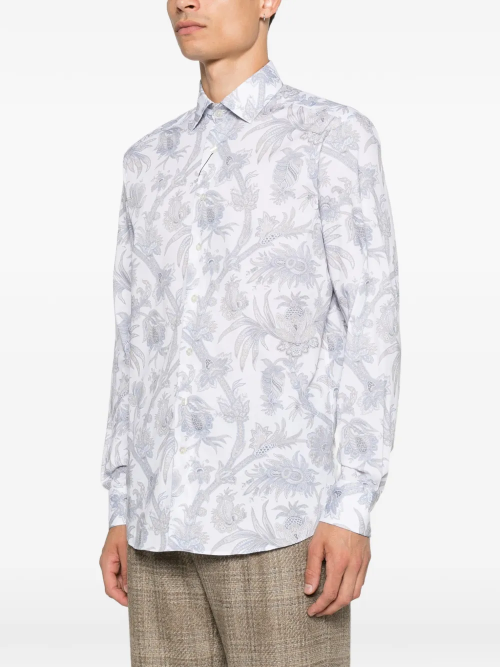 ETRO Overhemd met bloemenprint Wit