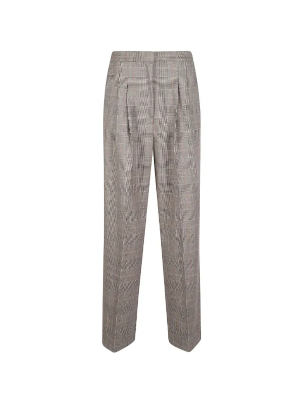 PT Torino Prince of Wales Check Pleated Trousers in Grey