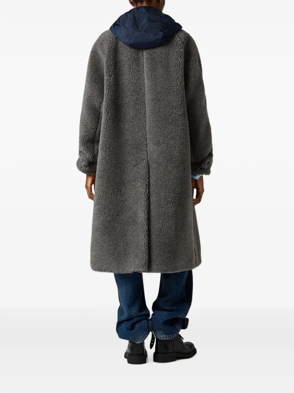 Miu Mantel met enkele rij knopen Grijs
