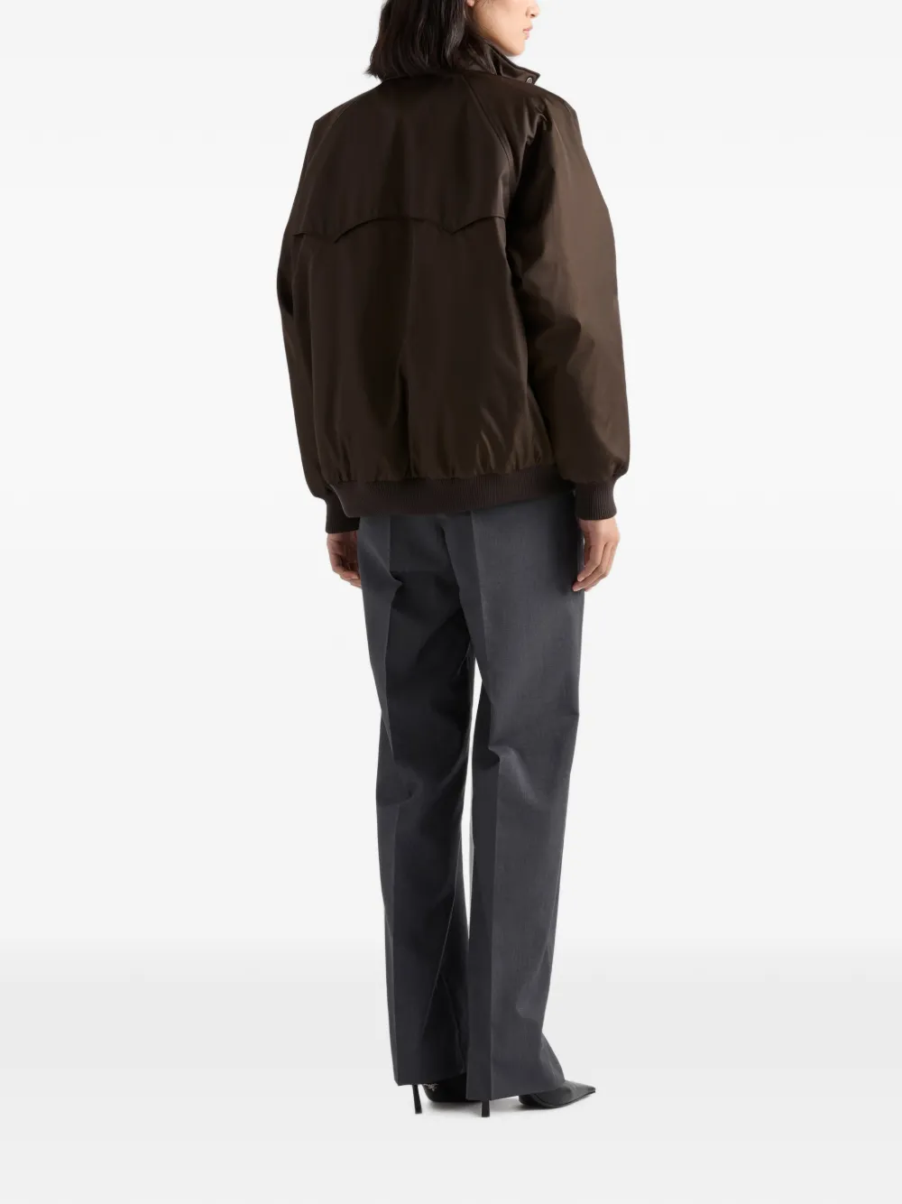 Prada Re-Nylon bomberjack met logoplakkaat Bruin