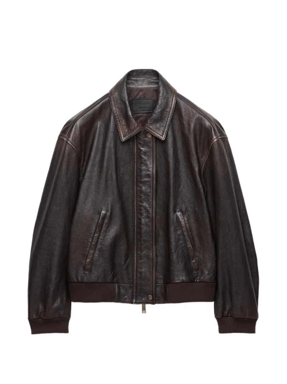 Prada nappa leather jacket - Marrone