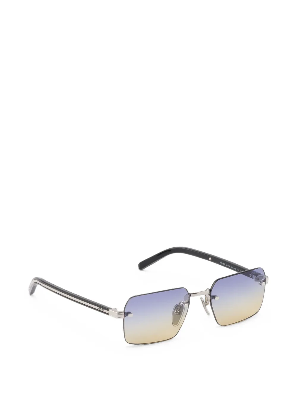Prada Eyewear Zonnebril met het iconische metalen plakkaat Zilver